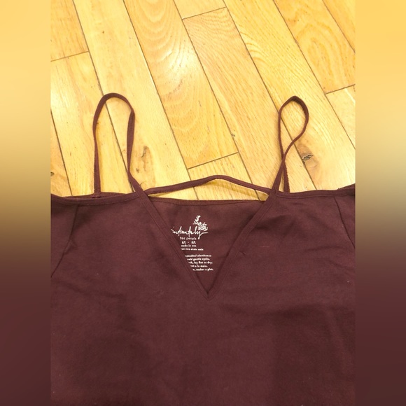 FREE PEOPLE Intimately nylon-spandex strappy v-neck off the shoulder top. M/L - Picture 9 of 12